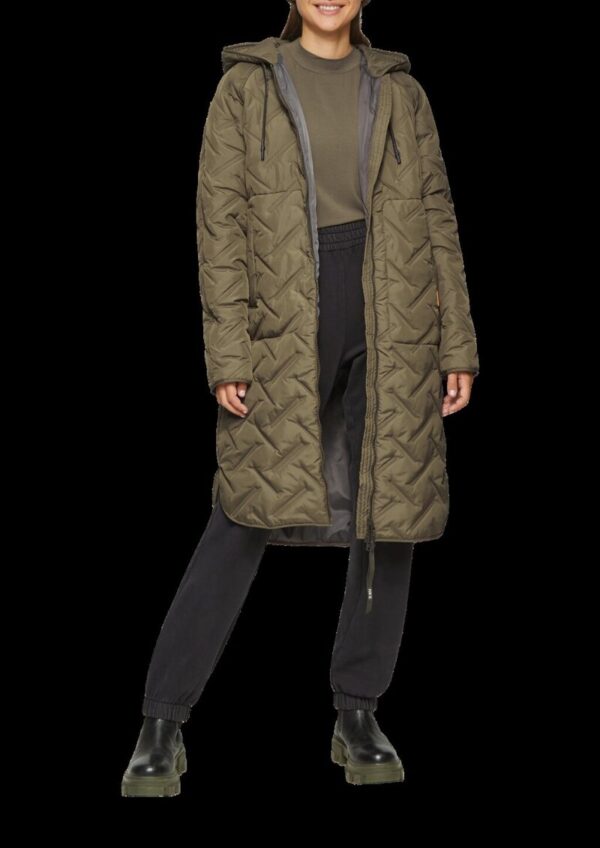 Leichter Steppmantel mit Kapuze