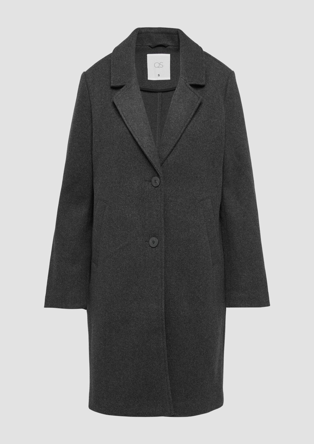 Melierter Mantel mit Reverskragen