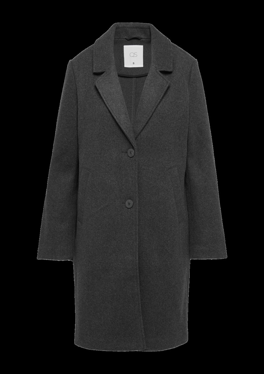 Melierter Mantel mit Reverskragen