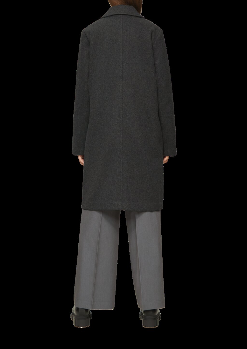 Melierter Mantel mit Reverskragen