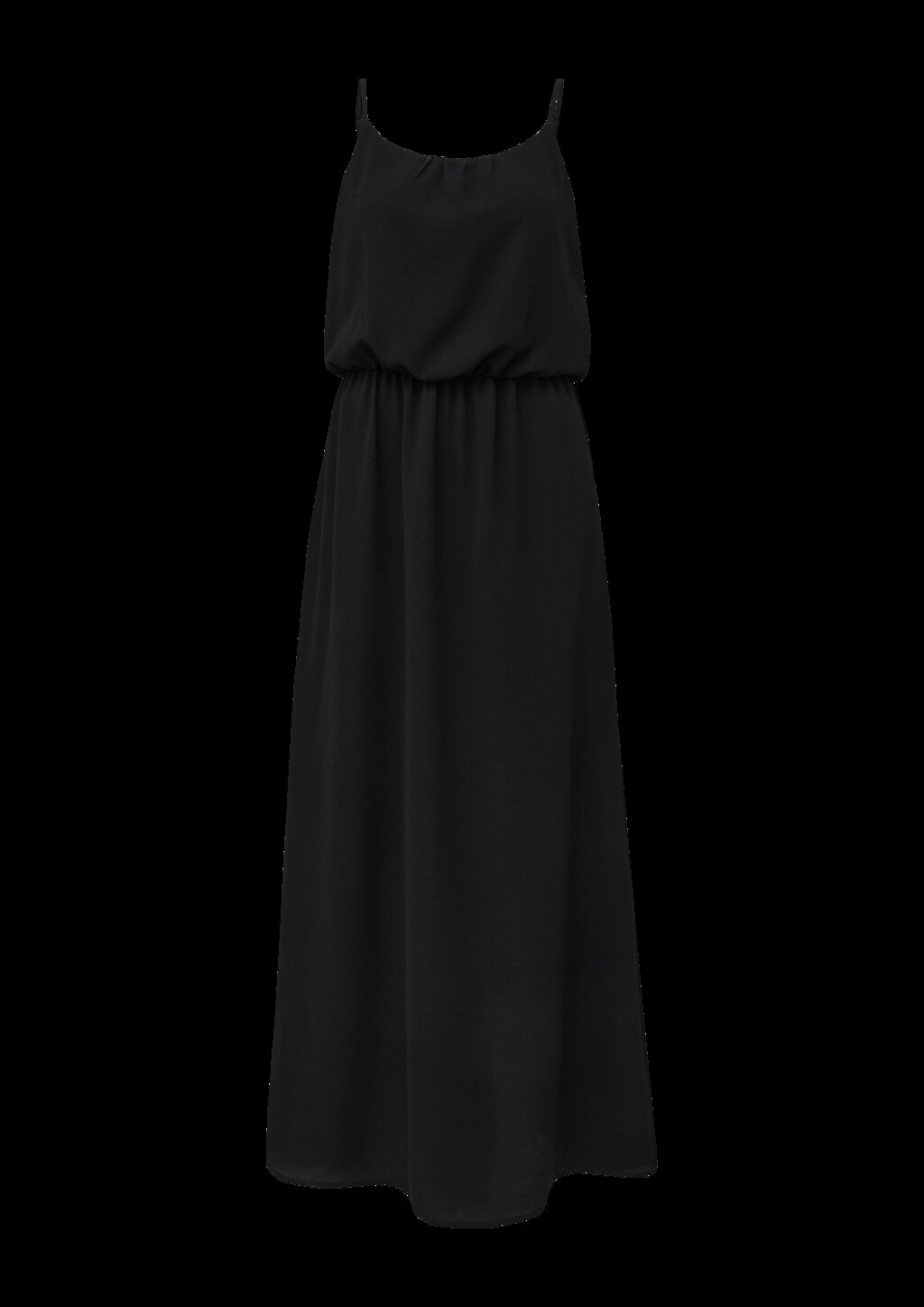 Maxikleid mit Raffung und verstellbaren Trägern