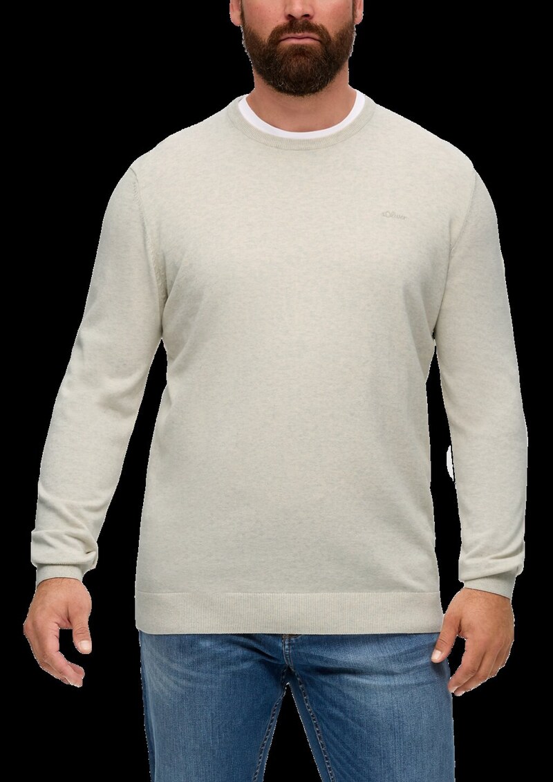 Baumwollpullover mit Logo-Stickerei