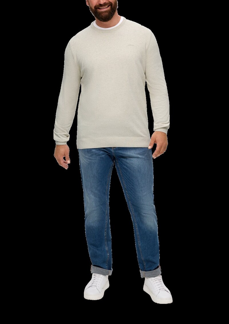 Baumwollpullover mit Logo-Stickerei