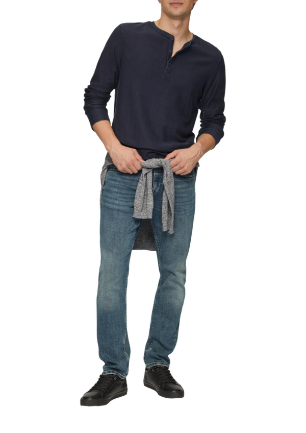 Longsleeve aus Strukturware mit Garment Dye