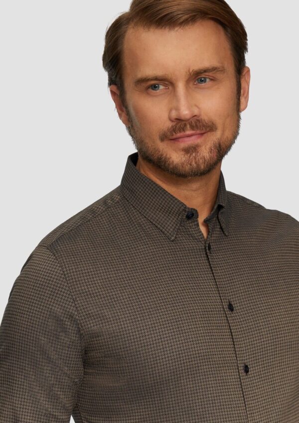 Tailored Fit: Hemd mit Hahnentrittmuster