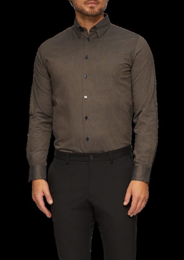 Tailored Fit: Hemd mit Hahnentrittmuster