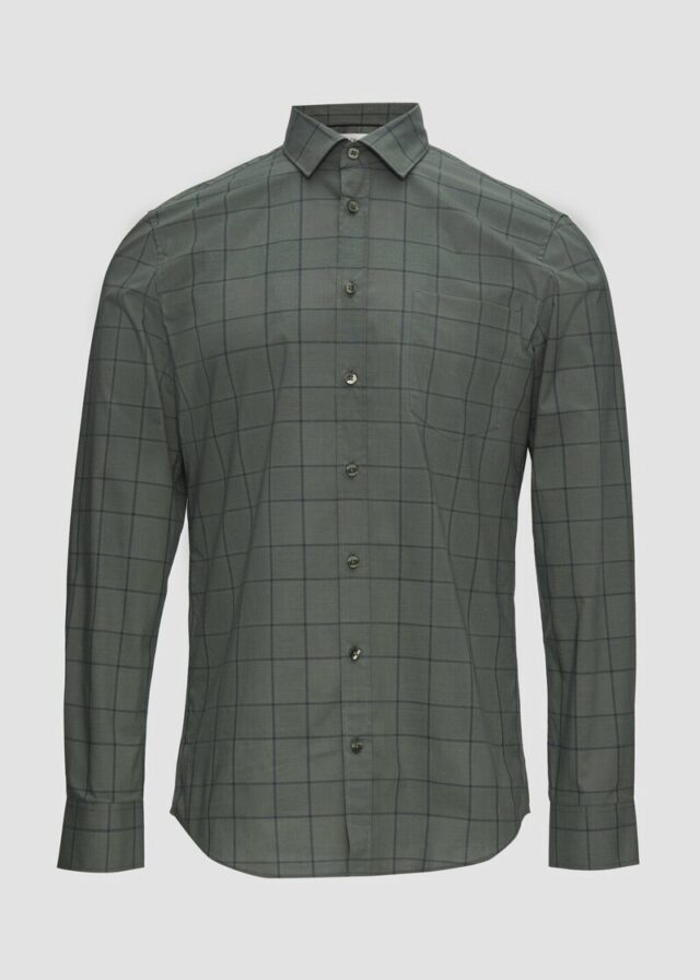 Tailored Fit: Kariertes Hemd aus Baumwollstretch