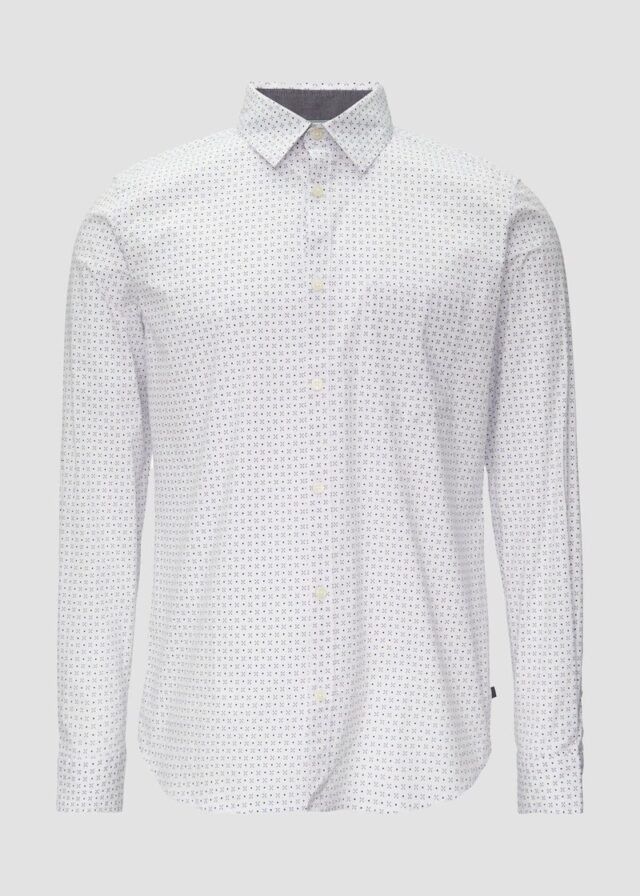 Slim Fit: Gemustertes Hemd aus Baumwollmix