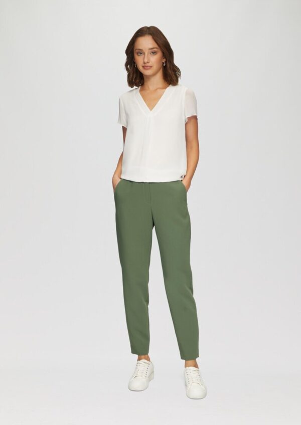 Slim: Cigarette Pants in Ankle-Länge aus Twill