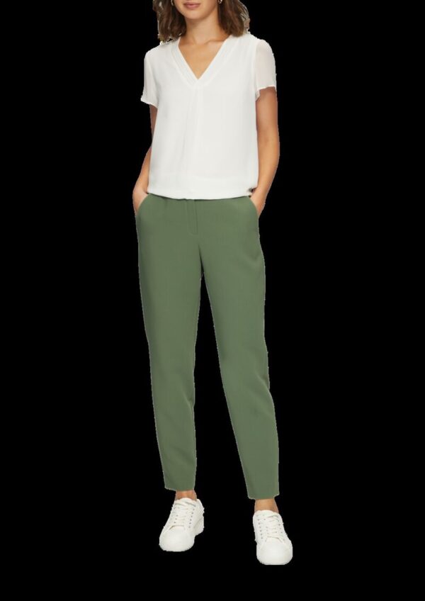 Slim: Cigarette Pants in Ankle-Länge aus Twill