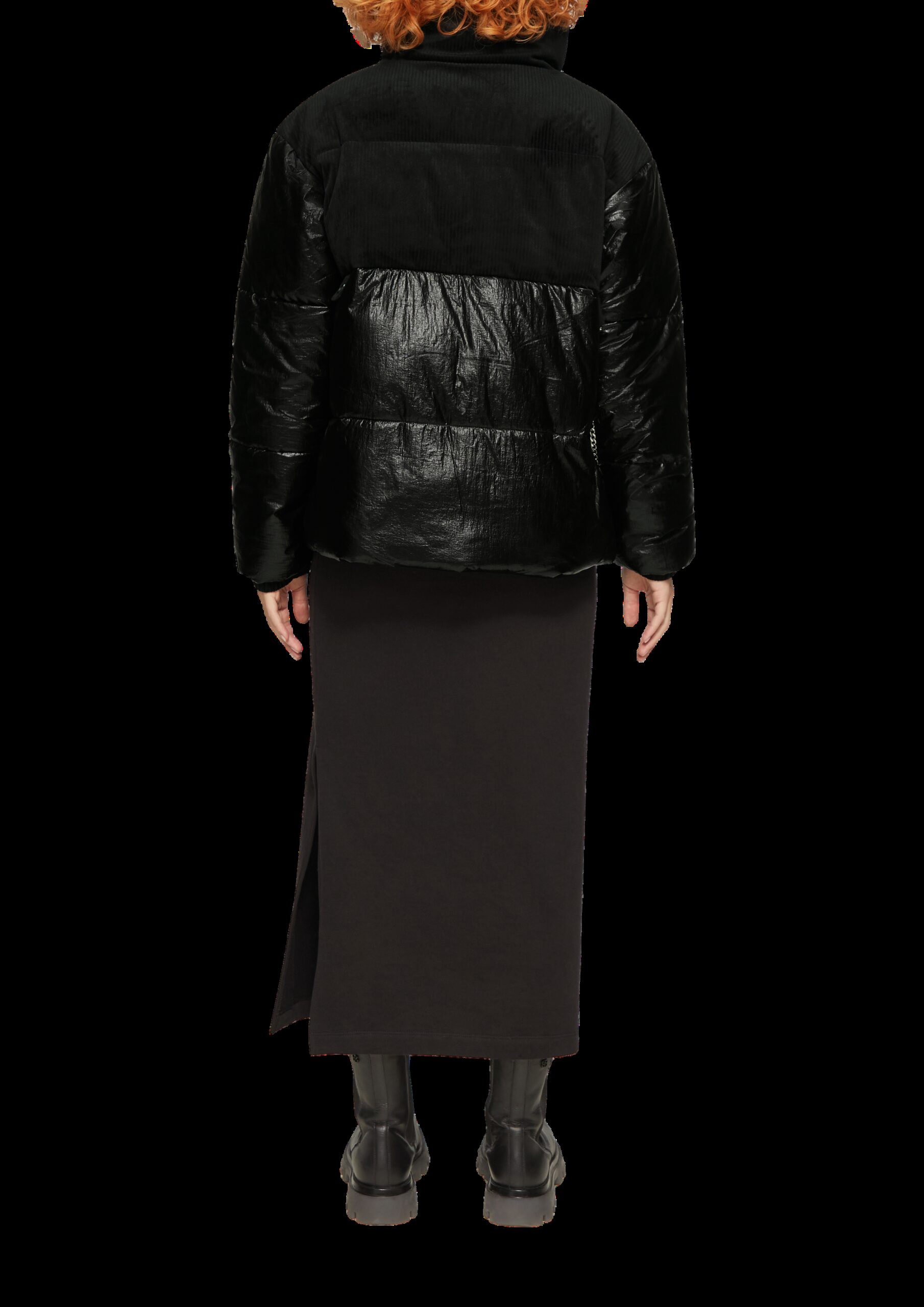 Steppjacke im Fabricmix mit abnehmbarer Tasche