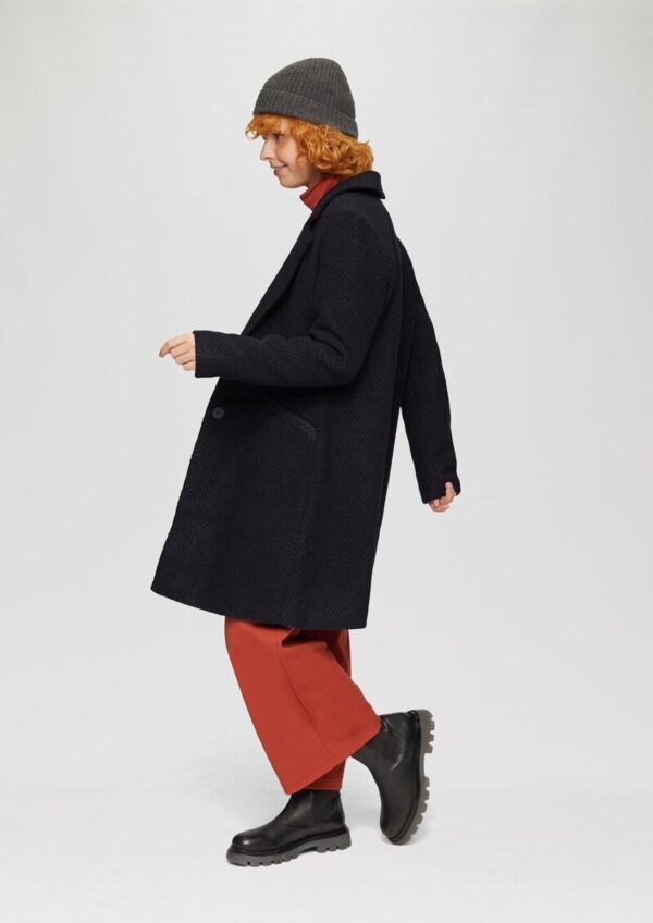 Mantel mit Reverskragen und klassischem Fischgrat-Muster