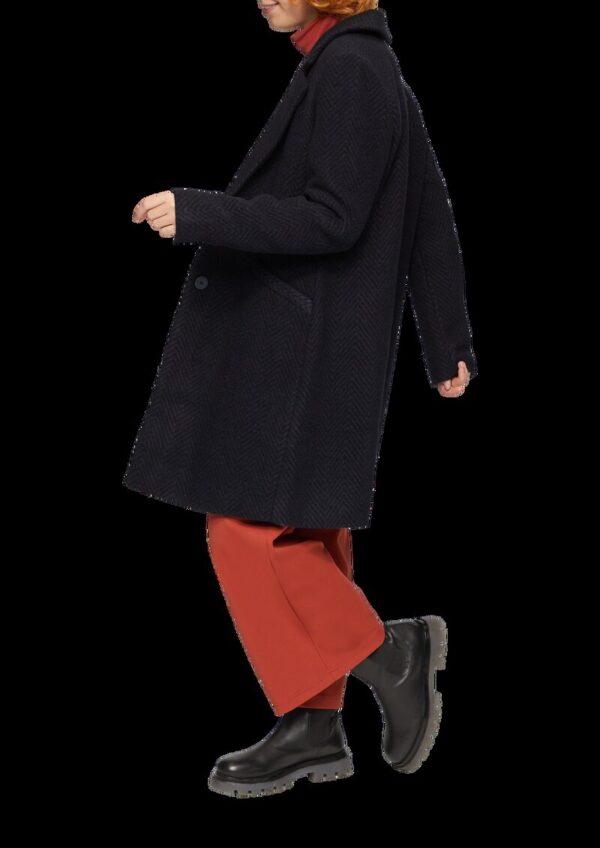 Mantel mit Reverskragen und klassischem Fischgrat-Muster