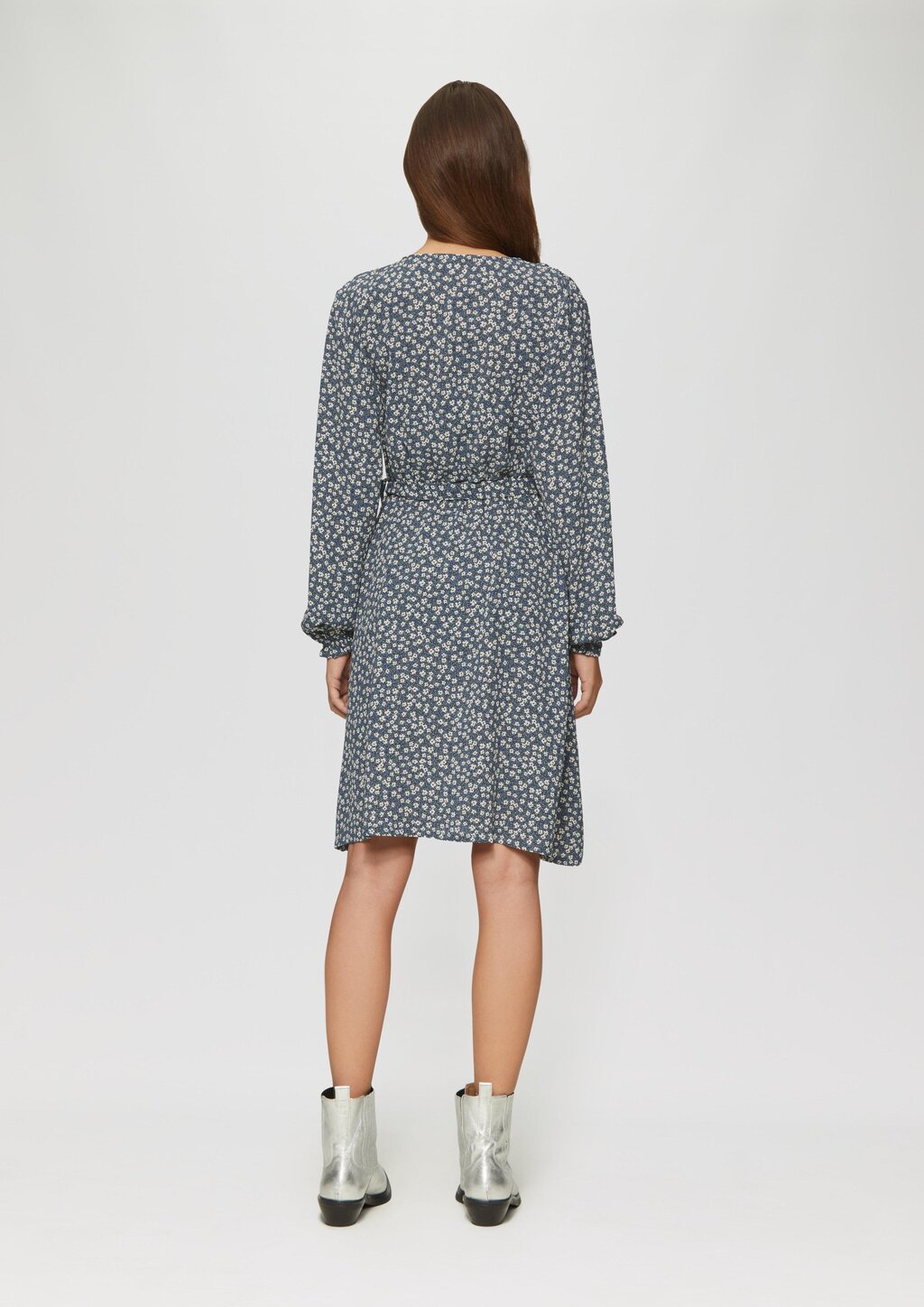 Kurzes Crêpe-Kleid mit All-over-Print