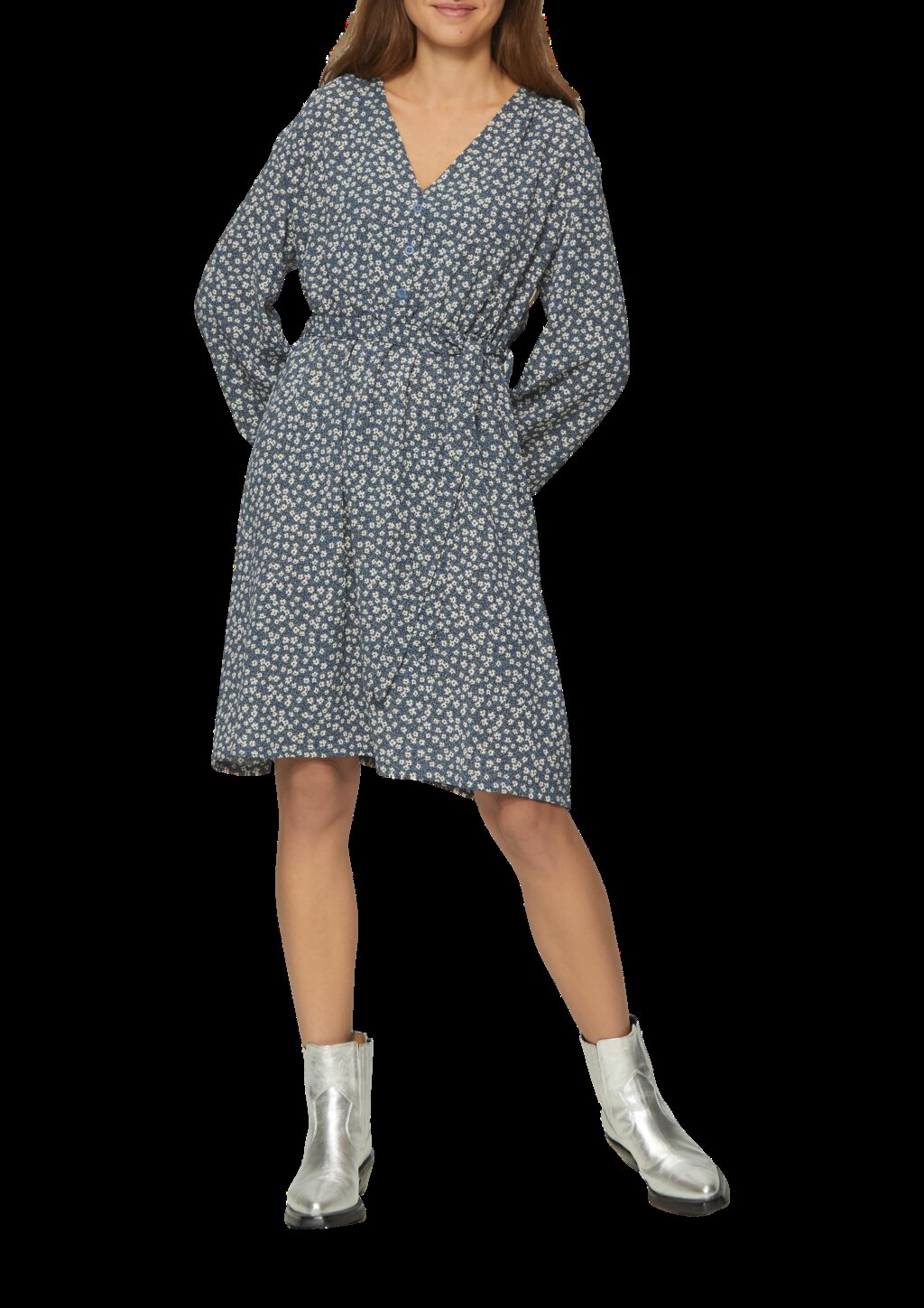 Kurzes Crêpe-Kleid mit All-over-Print