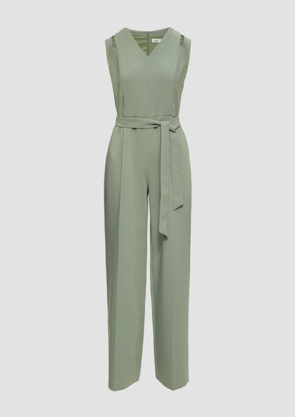 Twill-Jumpsuit mit Cut-Outs