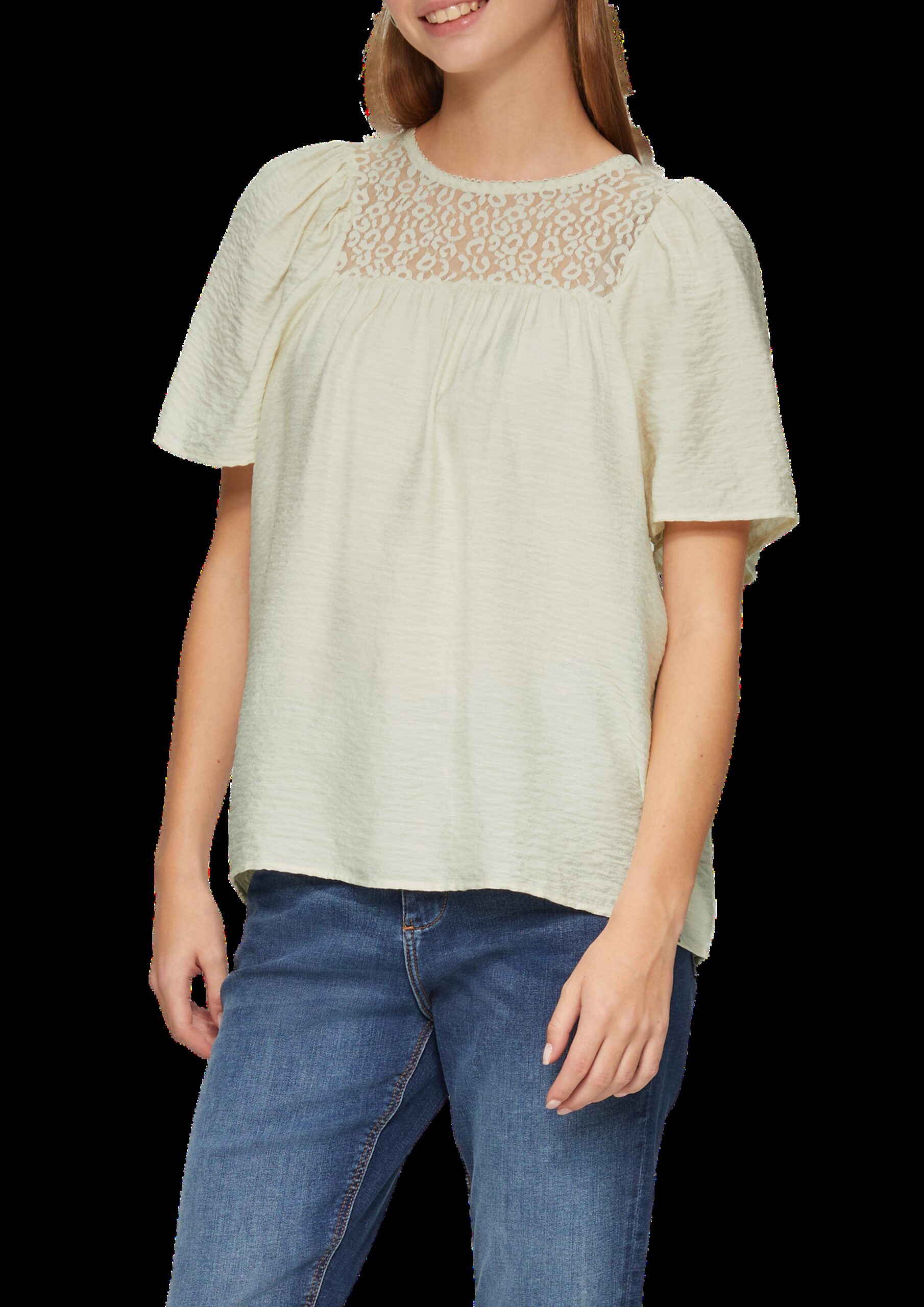 Bluse mit Leo-Spitze