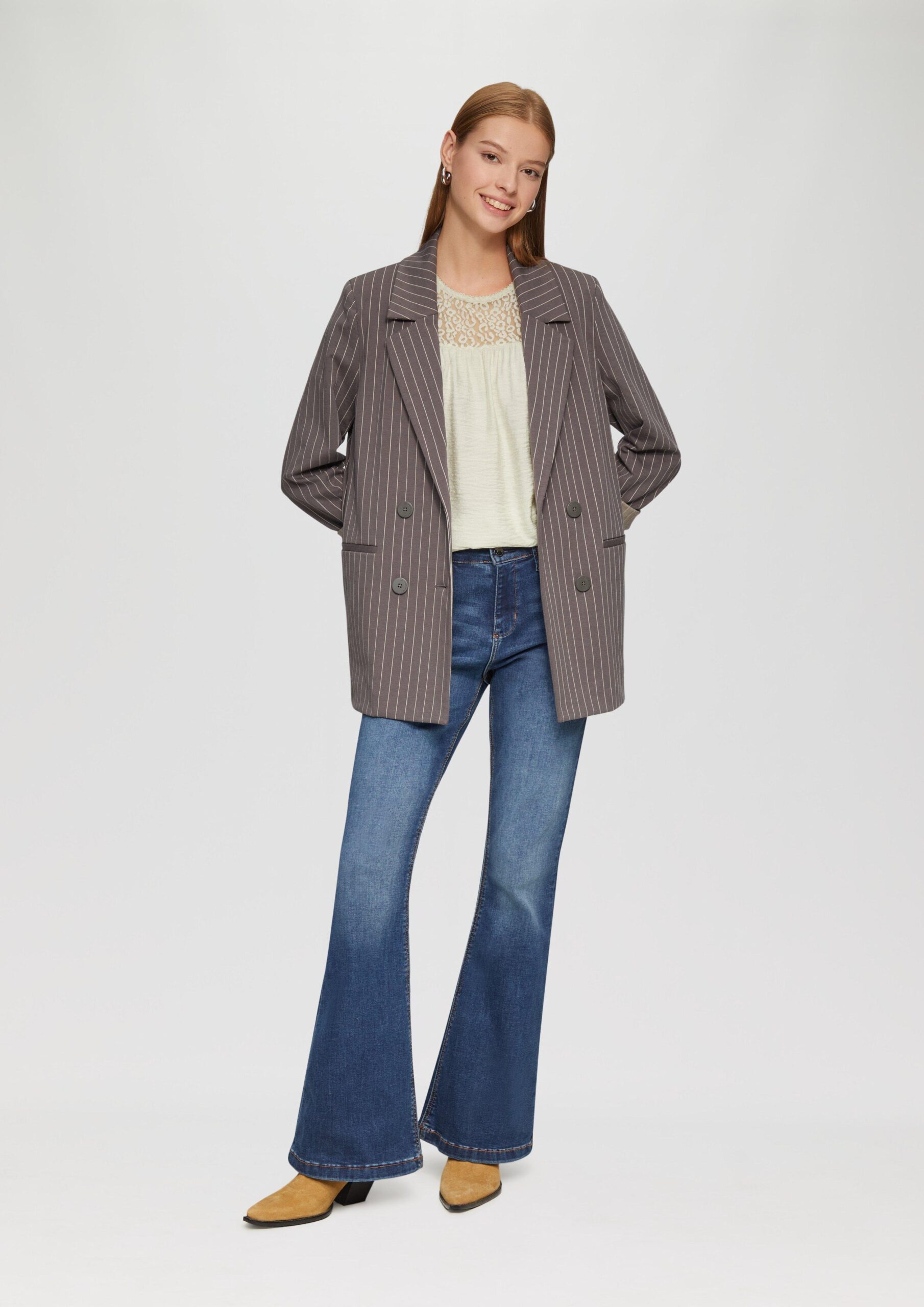 Bluse mit Leo-Spitze