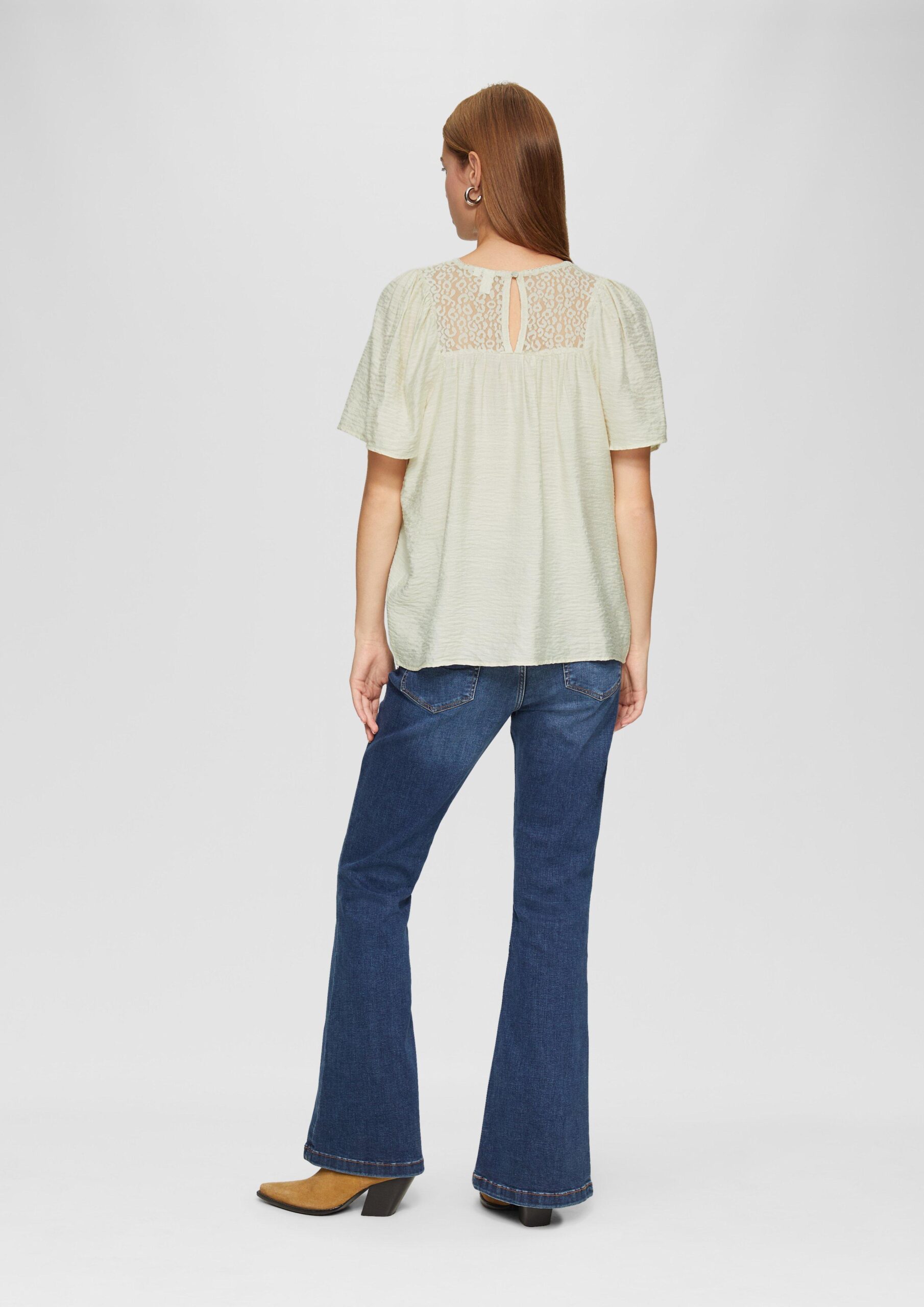 Bluse mit Leo-Spitze