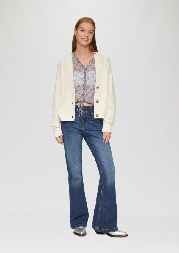 Verkürzte Bluse aus semi-transparentem Chiffon