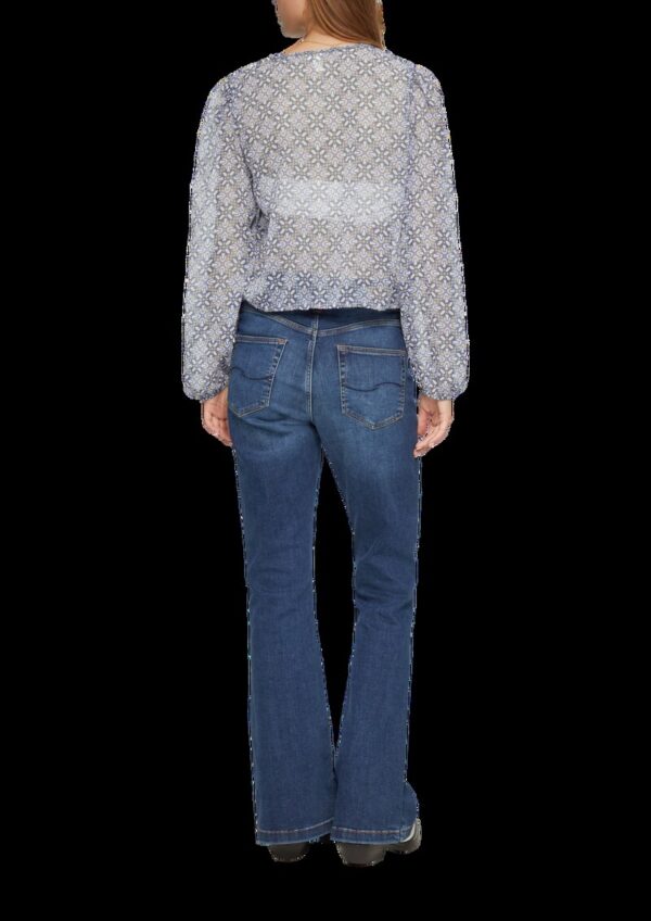 Verkürzte Bluse aus semi-transparentem Chiffon