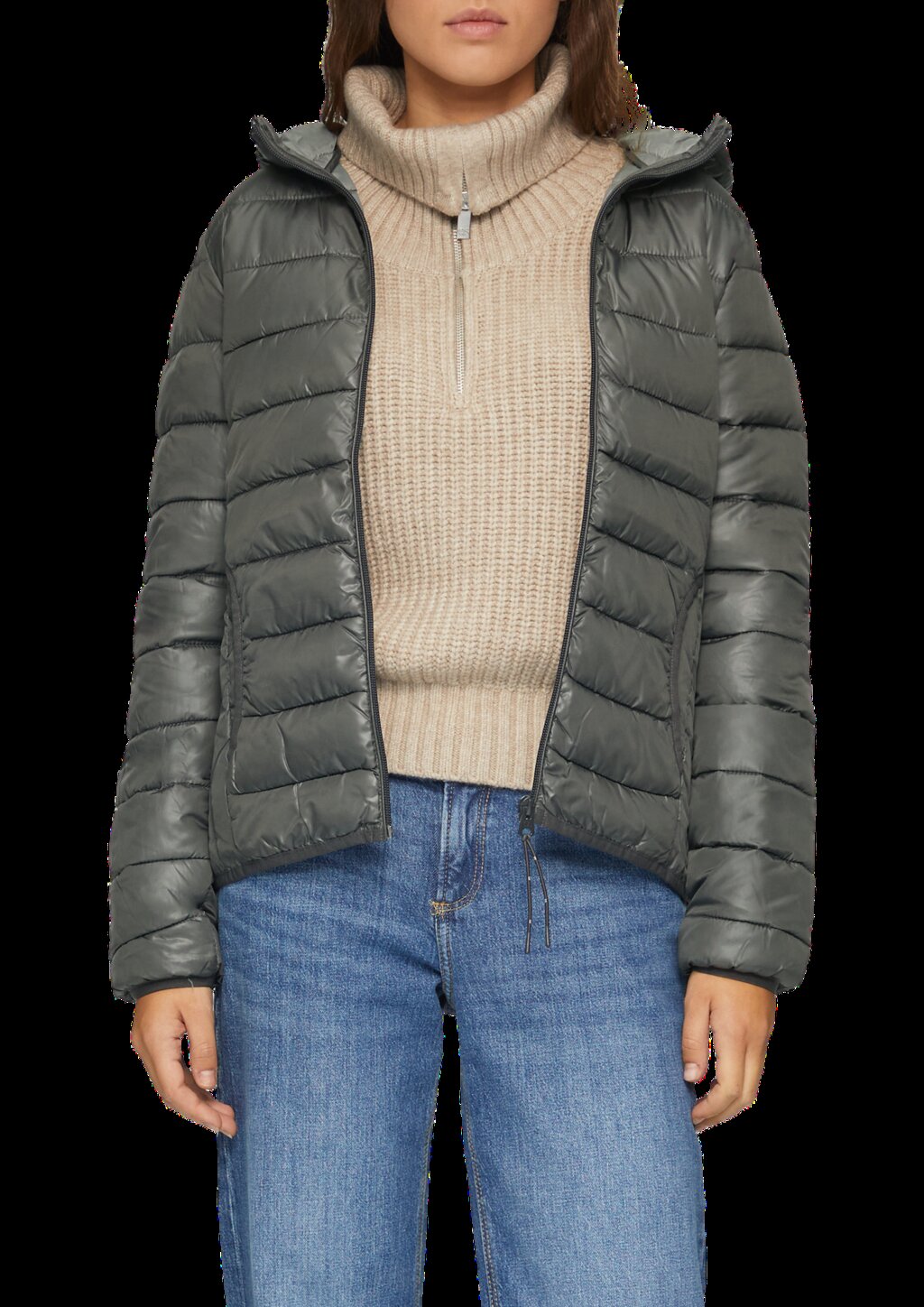 Gesteppte Outdoor-Jacke mit Kapuze