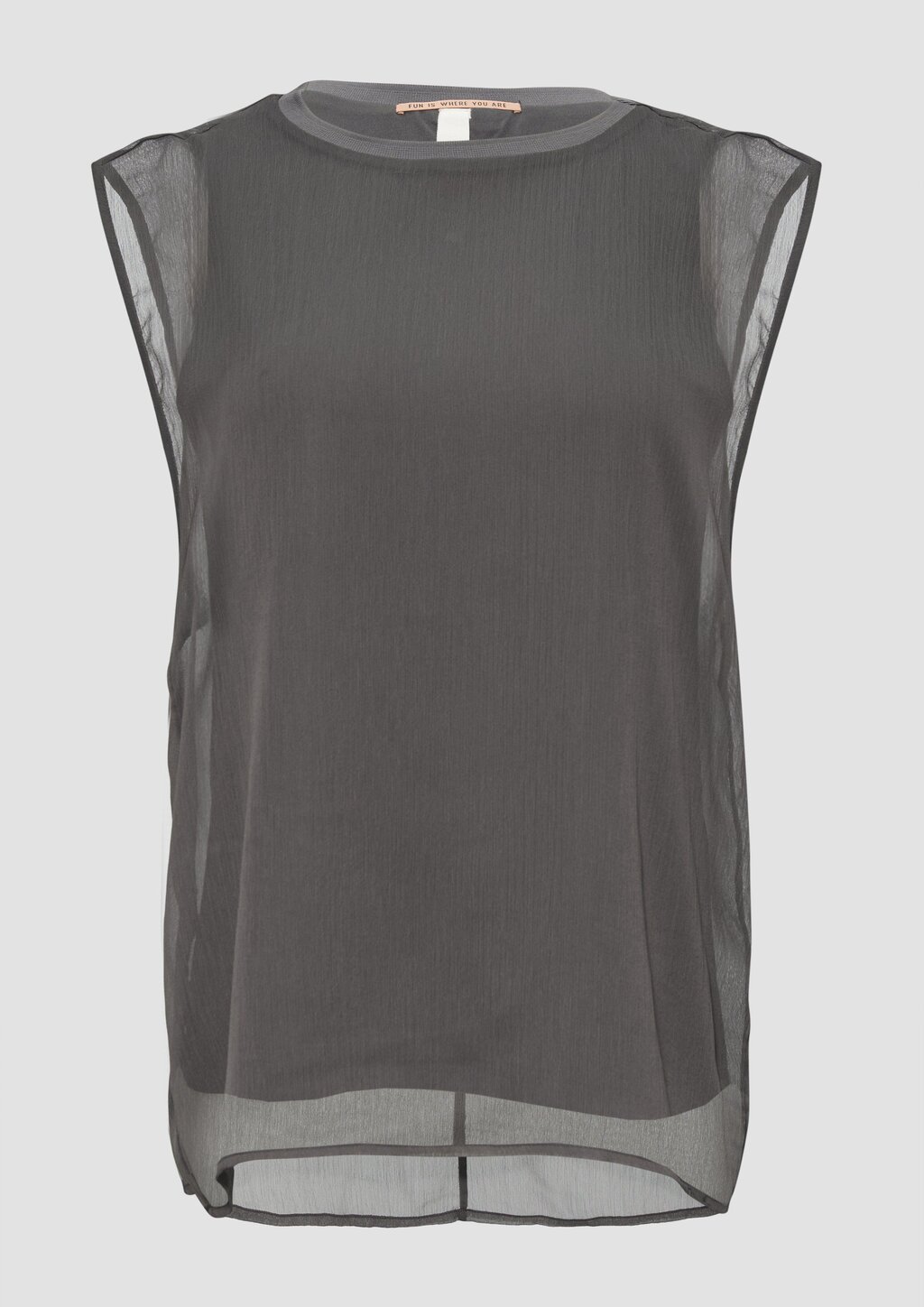 Ärmellose Chiffon-Bluse mit Jerseyfutter