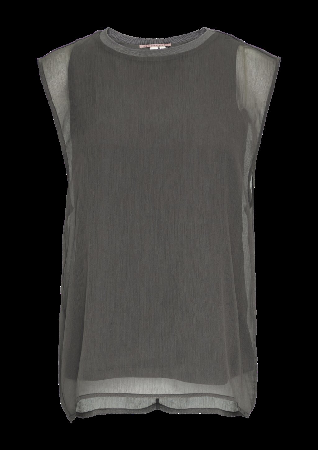 Ärmellose Chiffon-Bluse mit Jerseyfutter