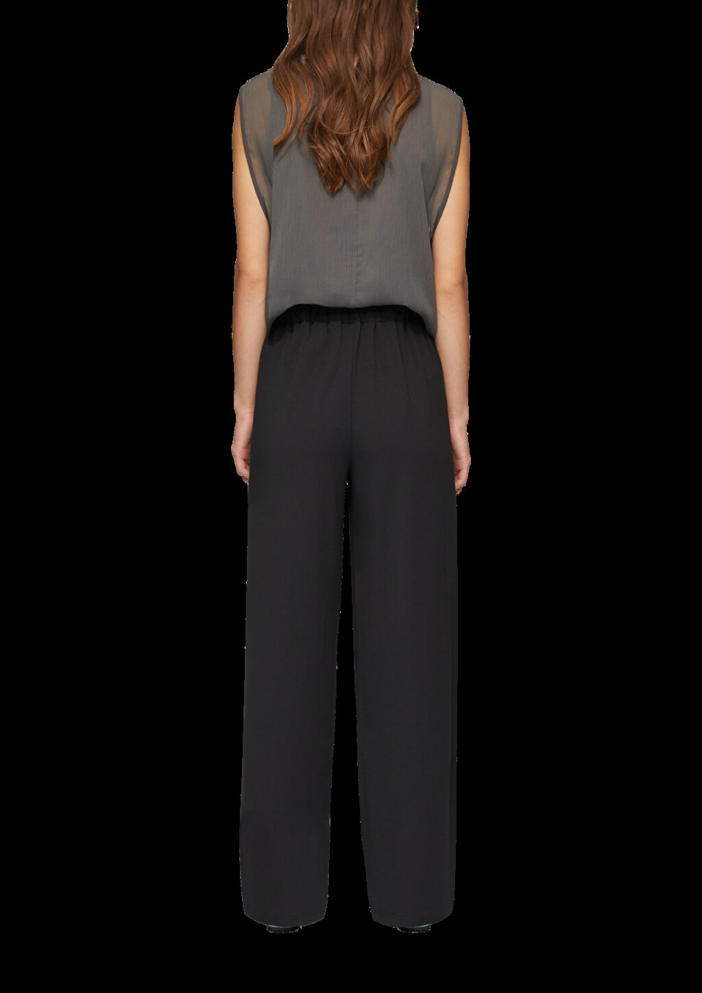 Ärmellose Chiffon-Bluse mit Jerseyfutter