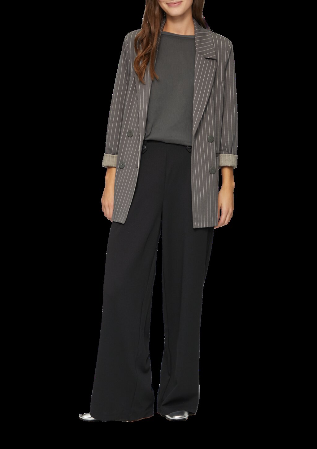 Ärmellose Chiffon-Bluse mit Jerseyfutter