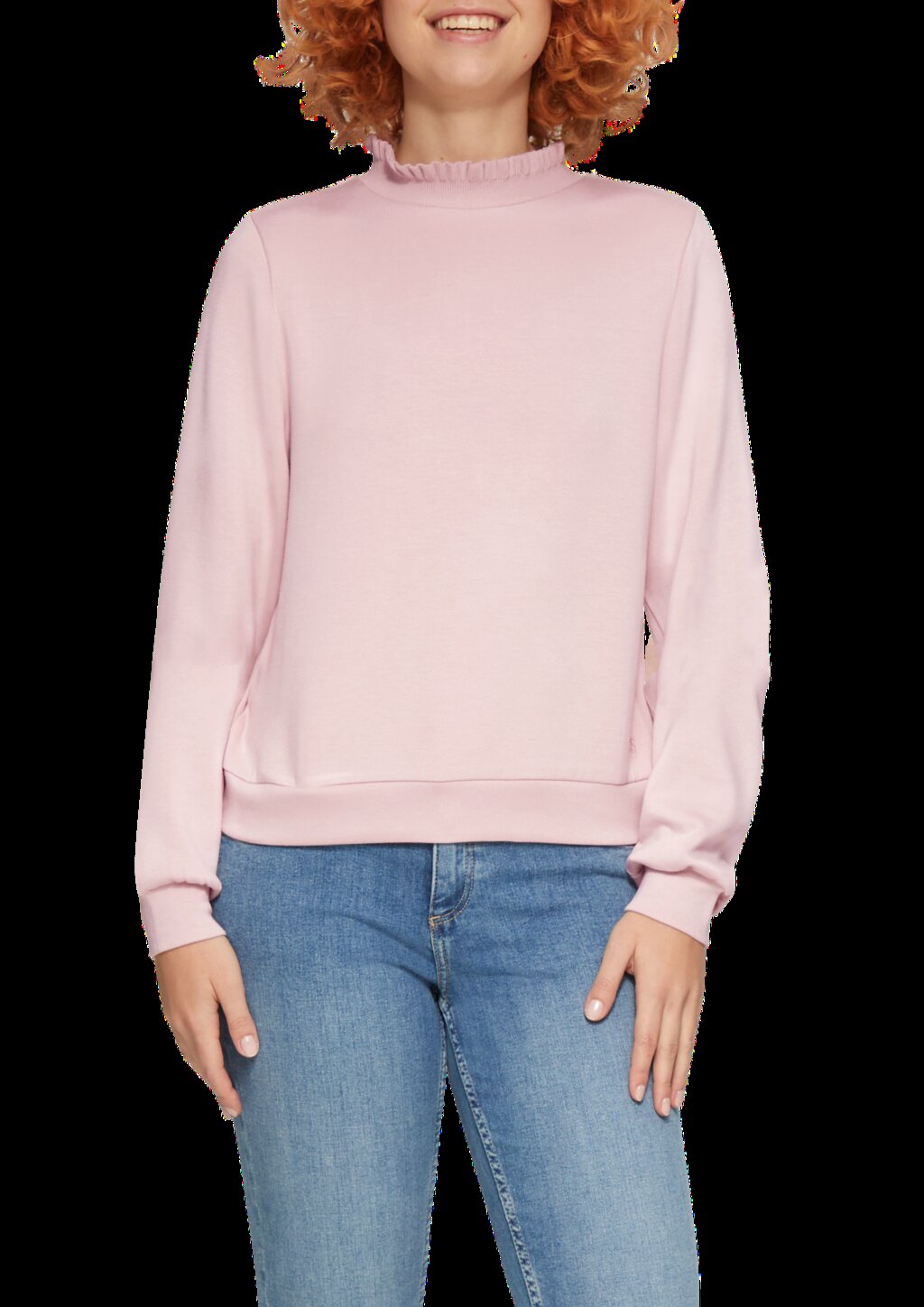 Sweatshirt mit Strickkragen aus Viskosemix