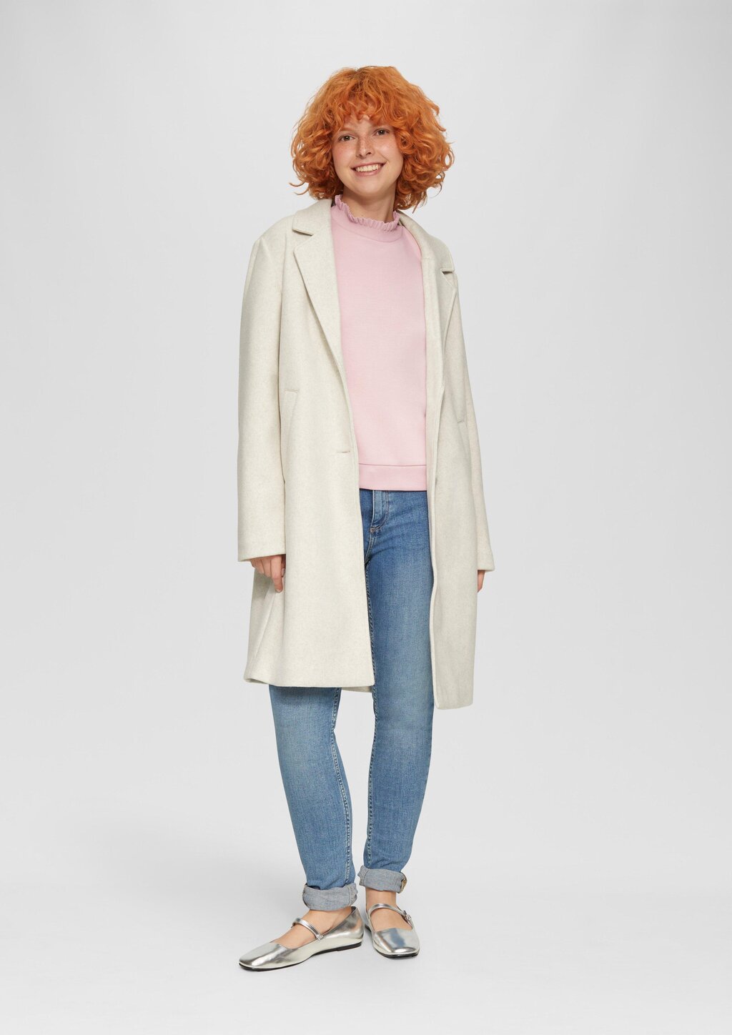 Sweatshirt mit Strickkragen aus Viskosemix