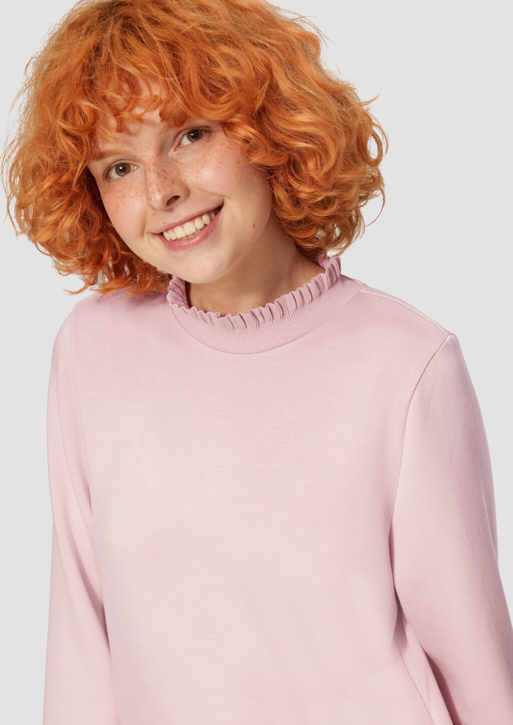 Sweatshirt mit Strickkragen aus Viskosemix