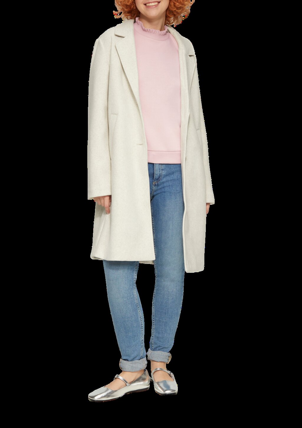 Sweatshirt mit Strickkragen aus Viskosemix