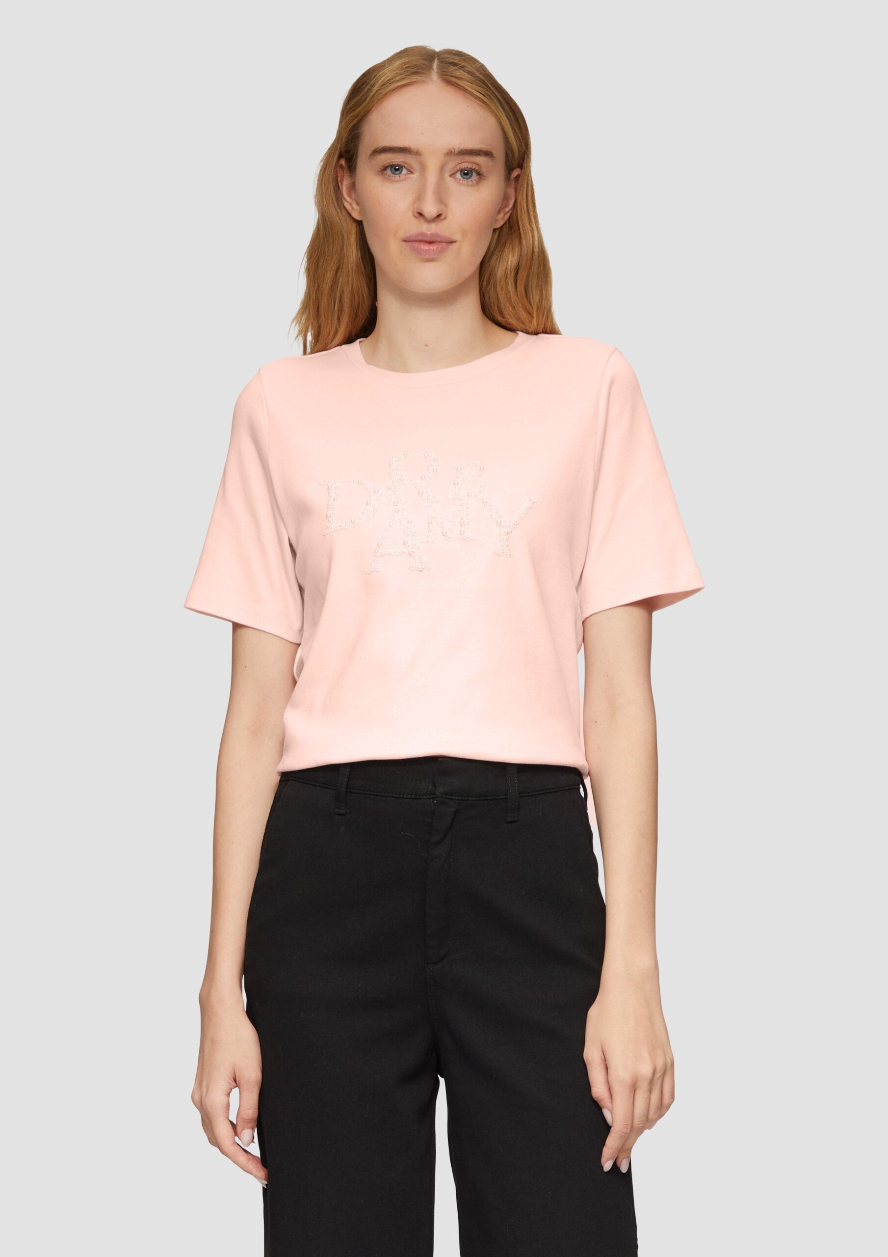 Shirt mit Schmuckperlen-Applikation