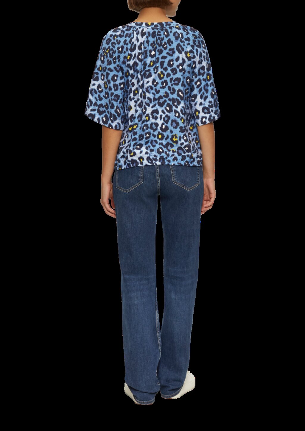 Strukturierte Bluse im O-Shape mit Raffdetails