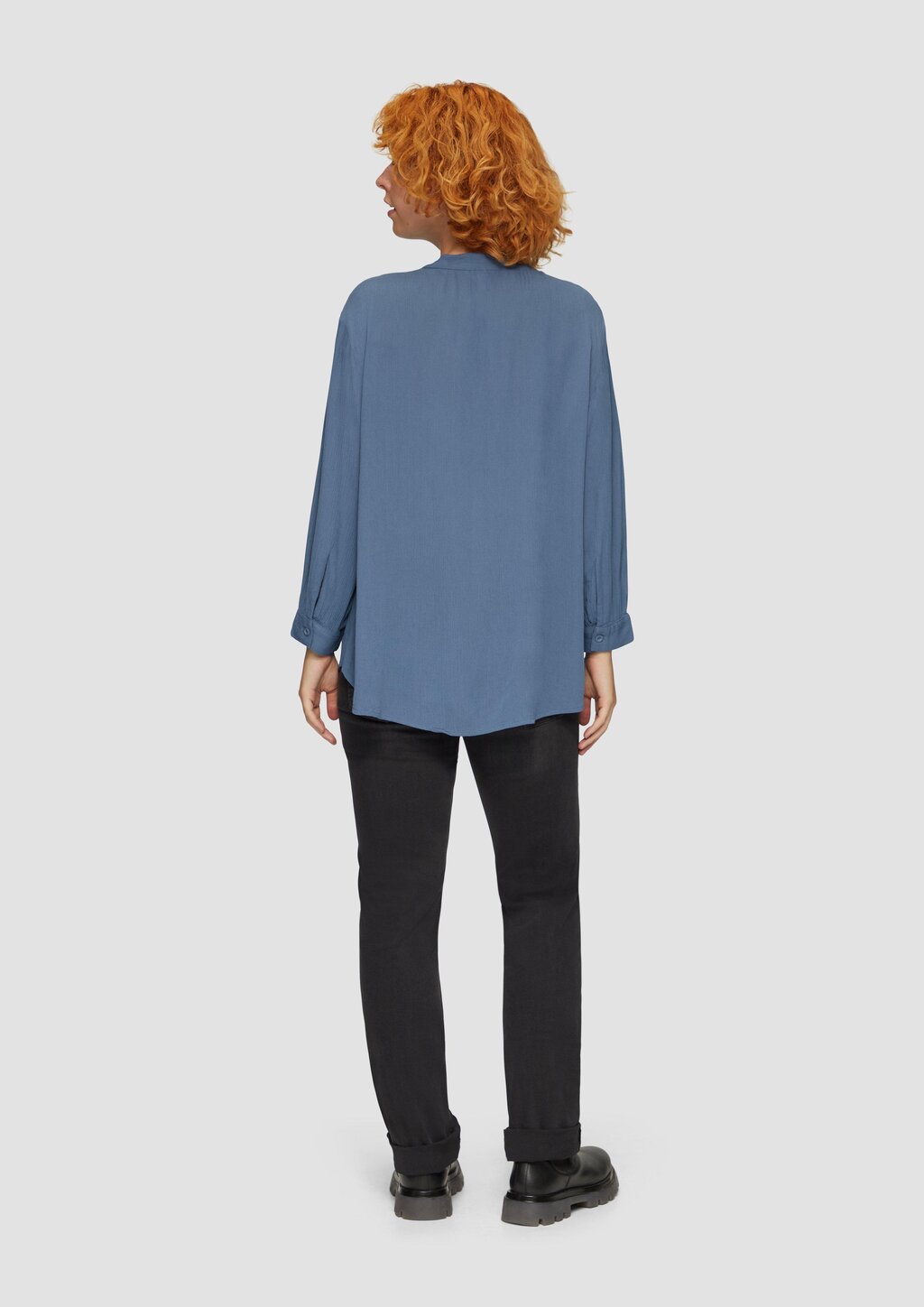 Viskose-Crêpe-Bluse mit 3/4 Arm