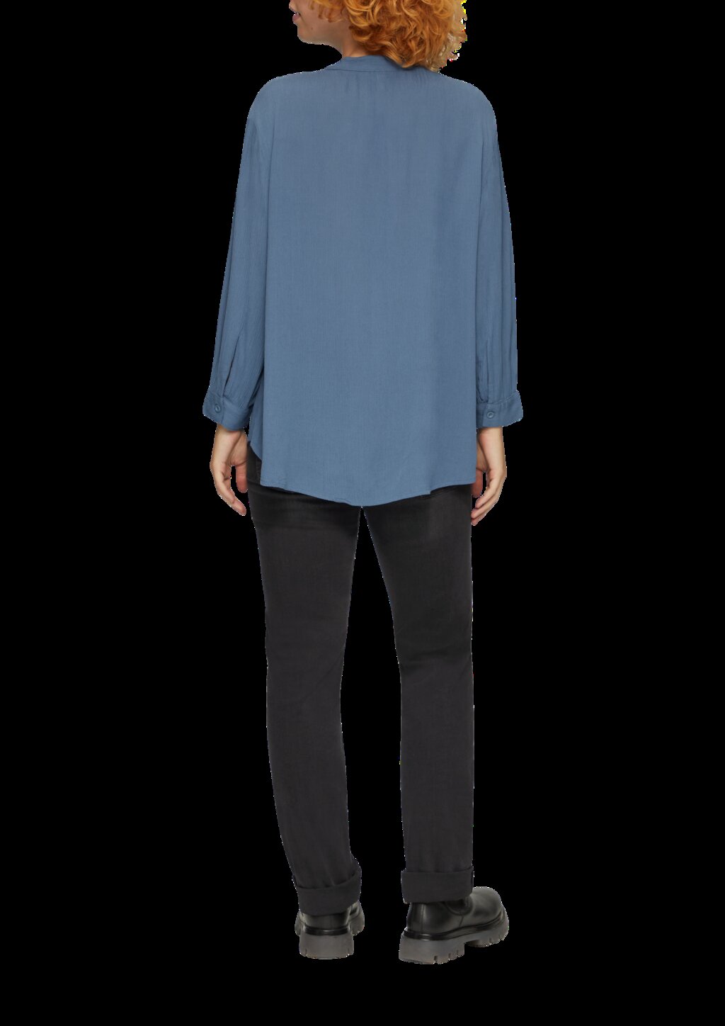 Viskose-Crêpe-Bluse mit 3/4 Arm