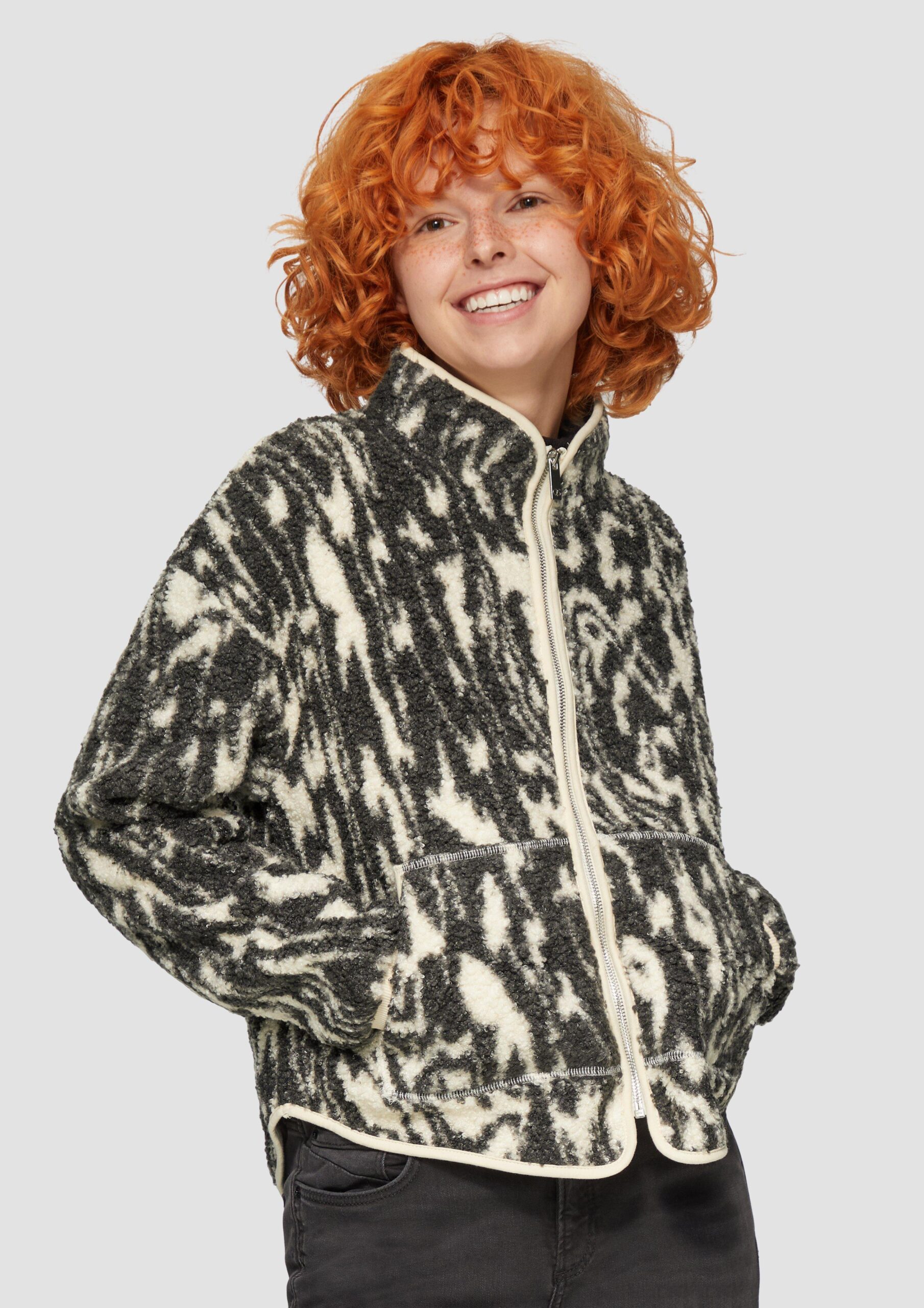 Teddyjacke mit All-over-Print