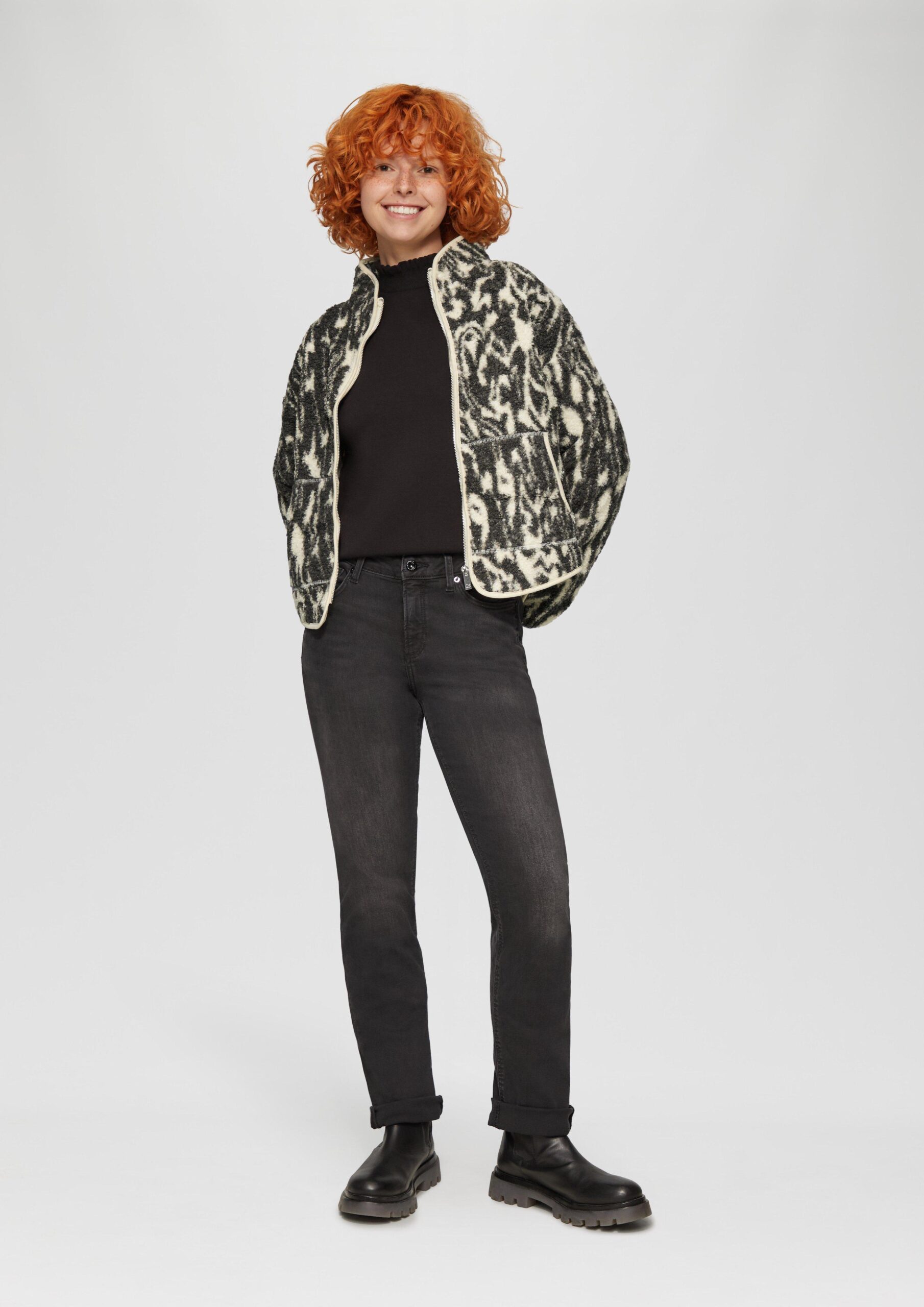 Teddyjacke mit All-over-Print