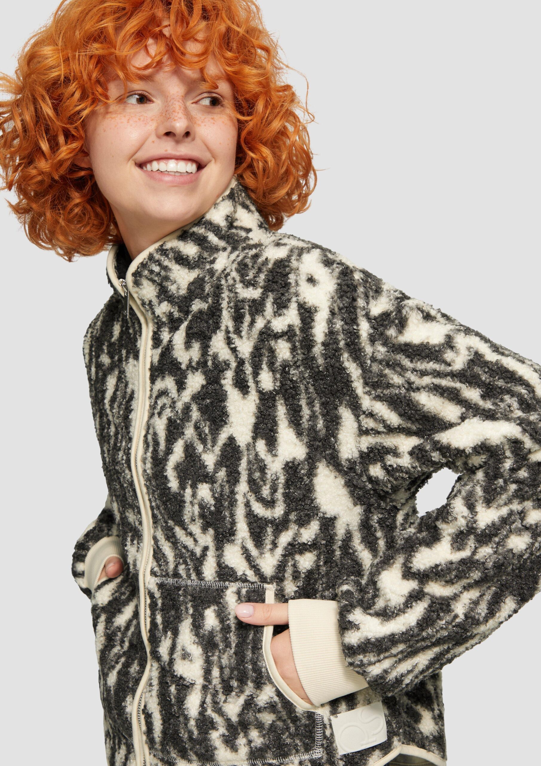 Teddyjacke mit All-over-Print