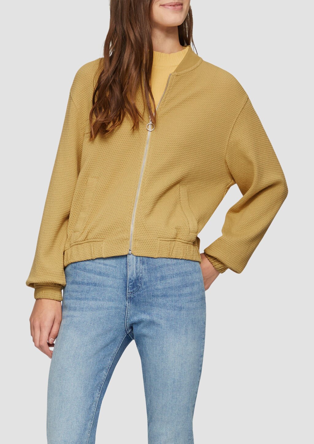 Strukturierter Sweat-Blouson aus Baumwollmix