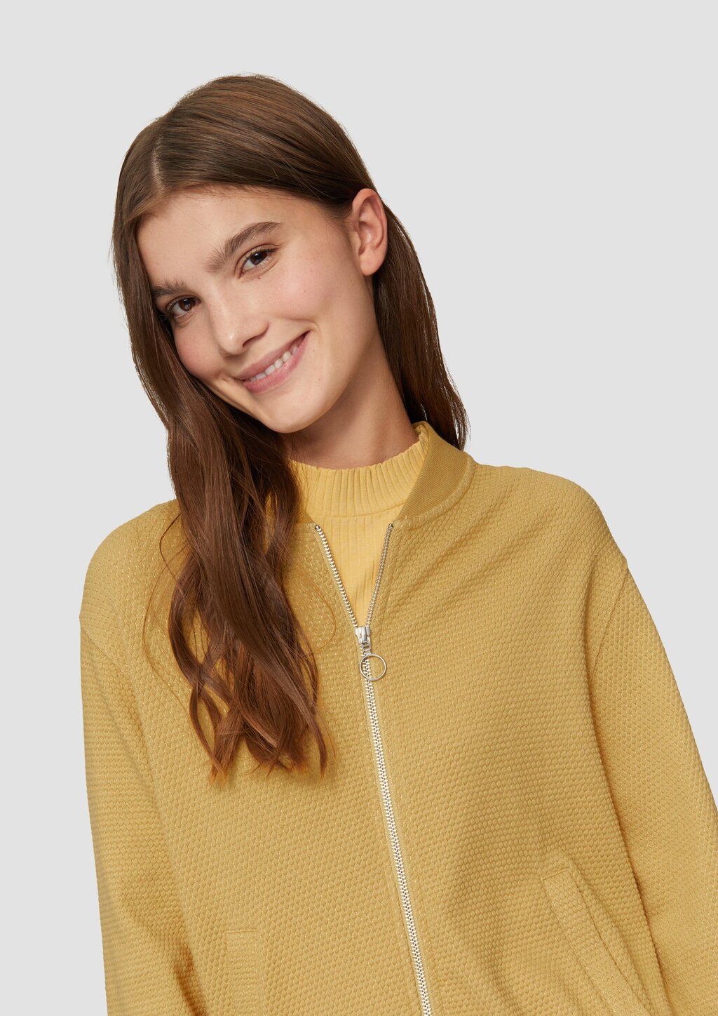 Strukturierter Sweat-Blouson aus Baumwollmix