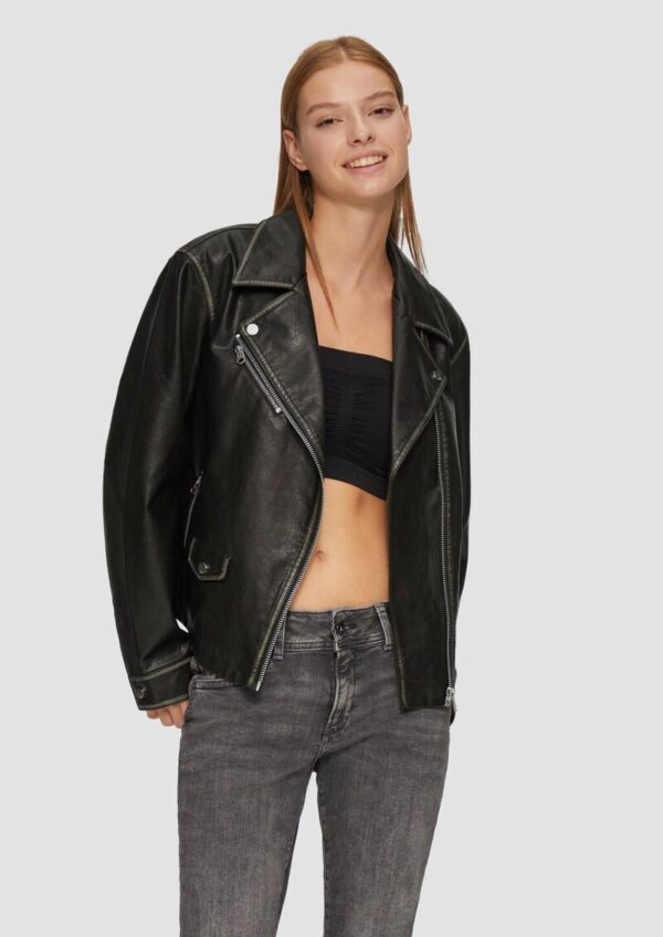 Bikerjacke in Leder-Optik