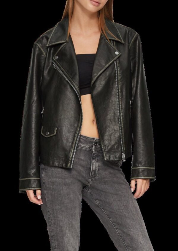 Bikerjacke in Leder-Optik