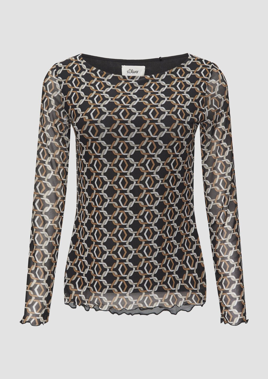 Longsleeve aus Mesh im Slim Fit