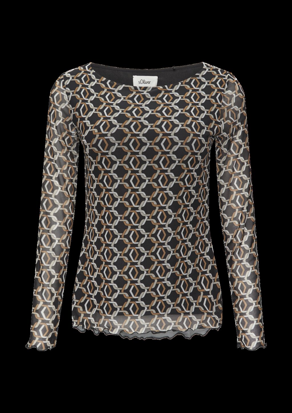 Longsleeve aus Mesh im Slim Fit