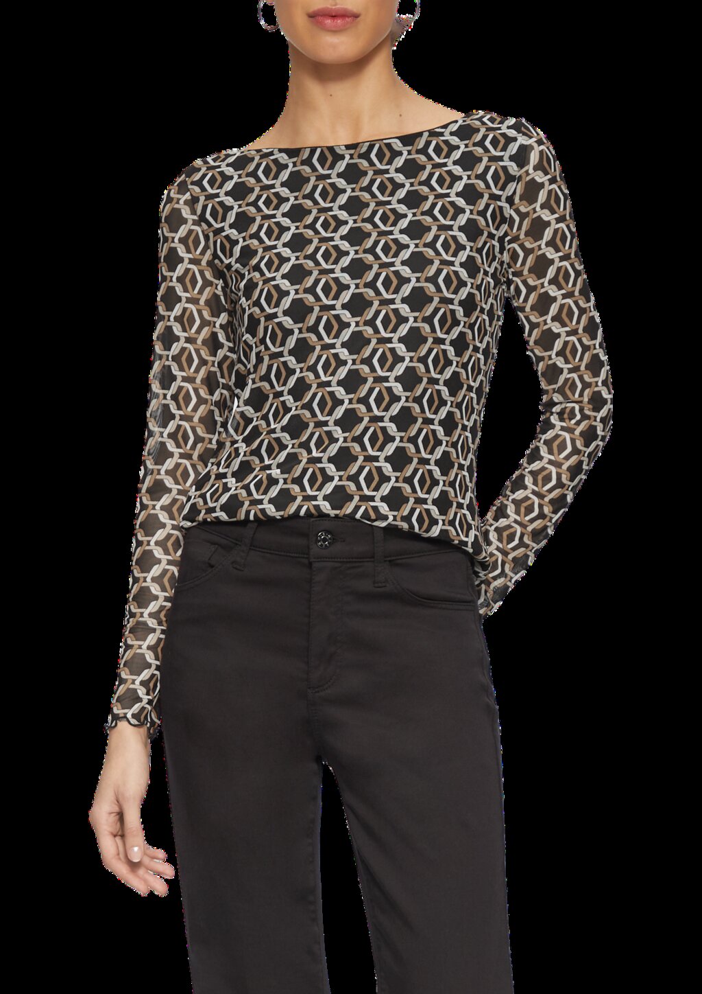 Longsleeve aus Mesh im Slim Fit