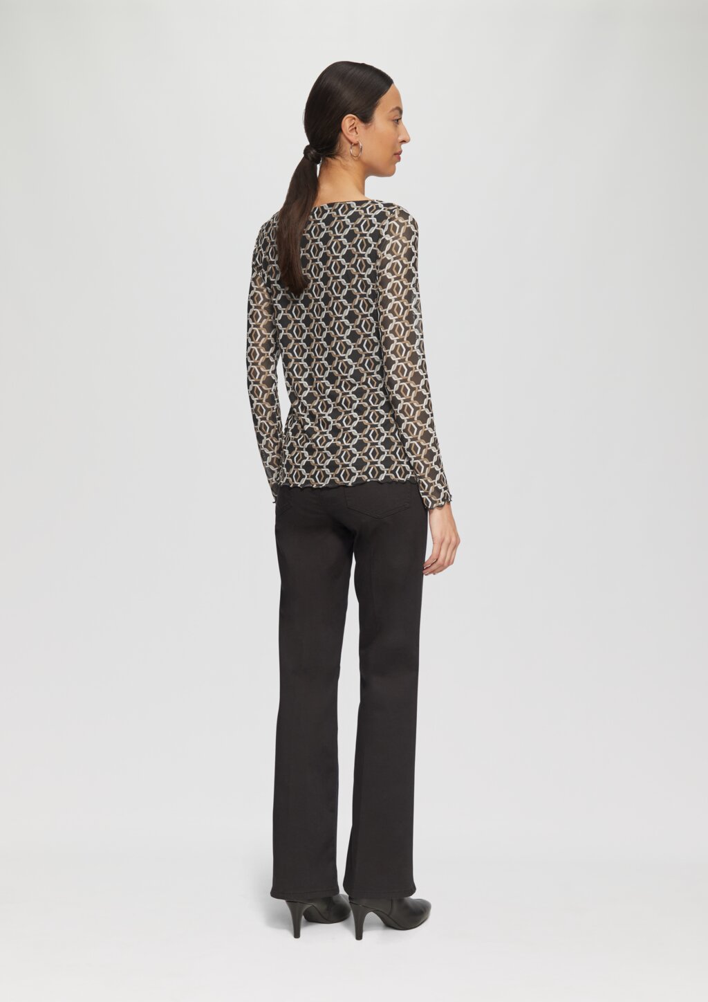 Longsleeve aus Mesh im Slim Fit