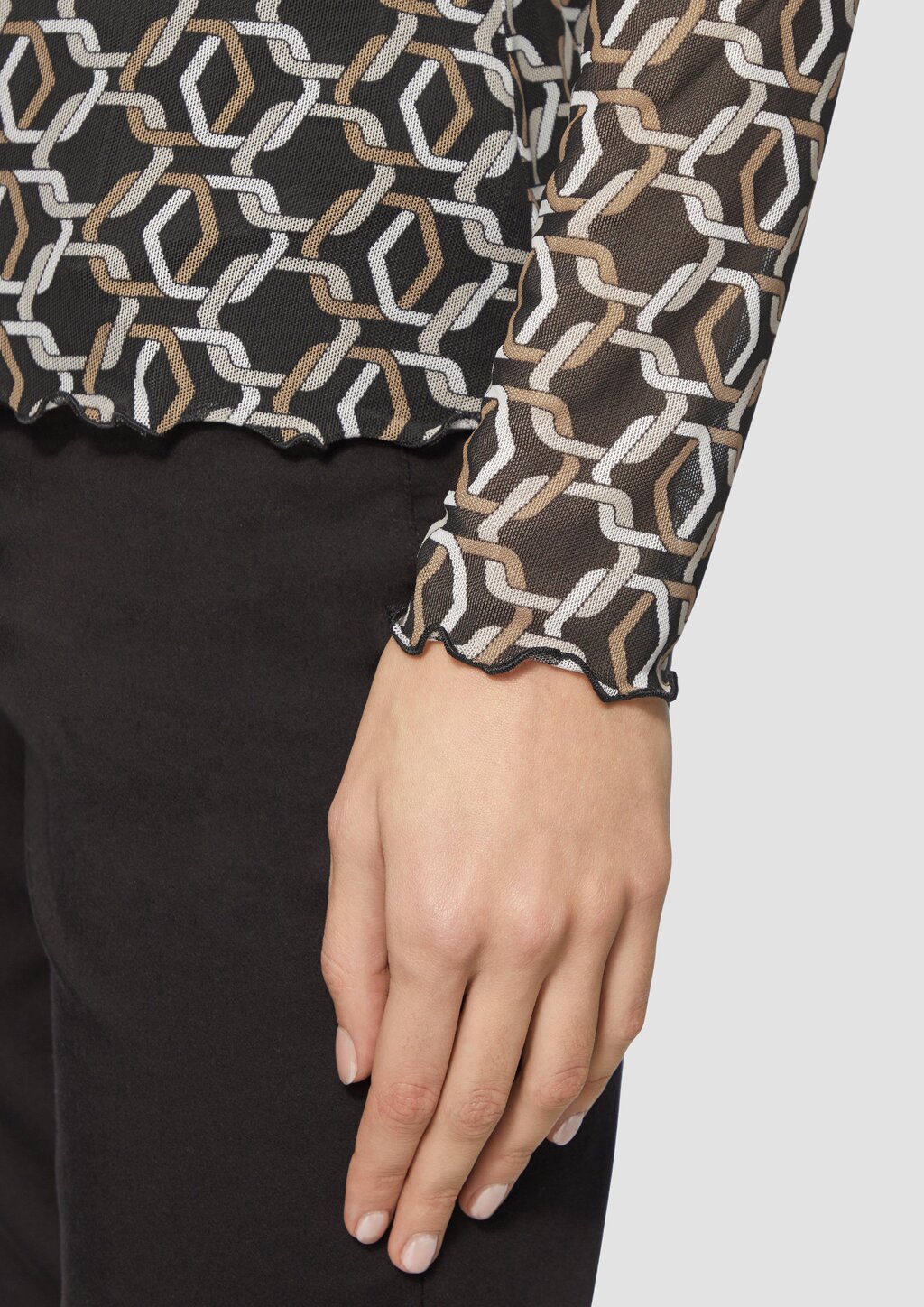 Longsleeve aus Mesh im Slim Fit